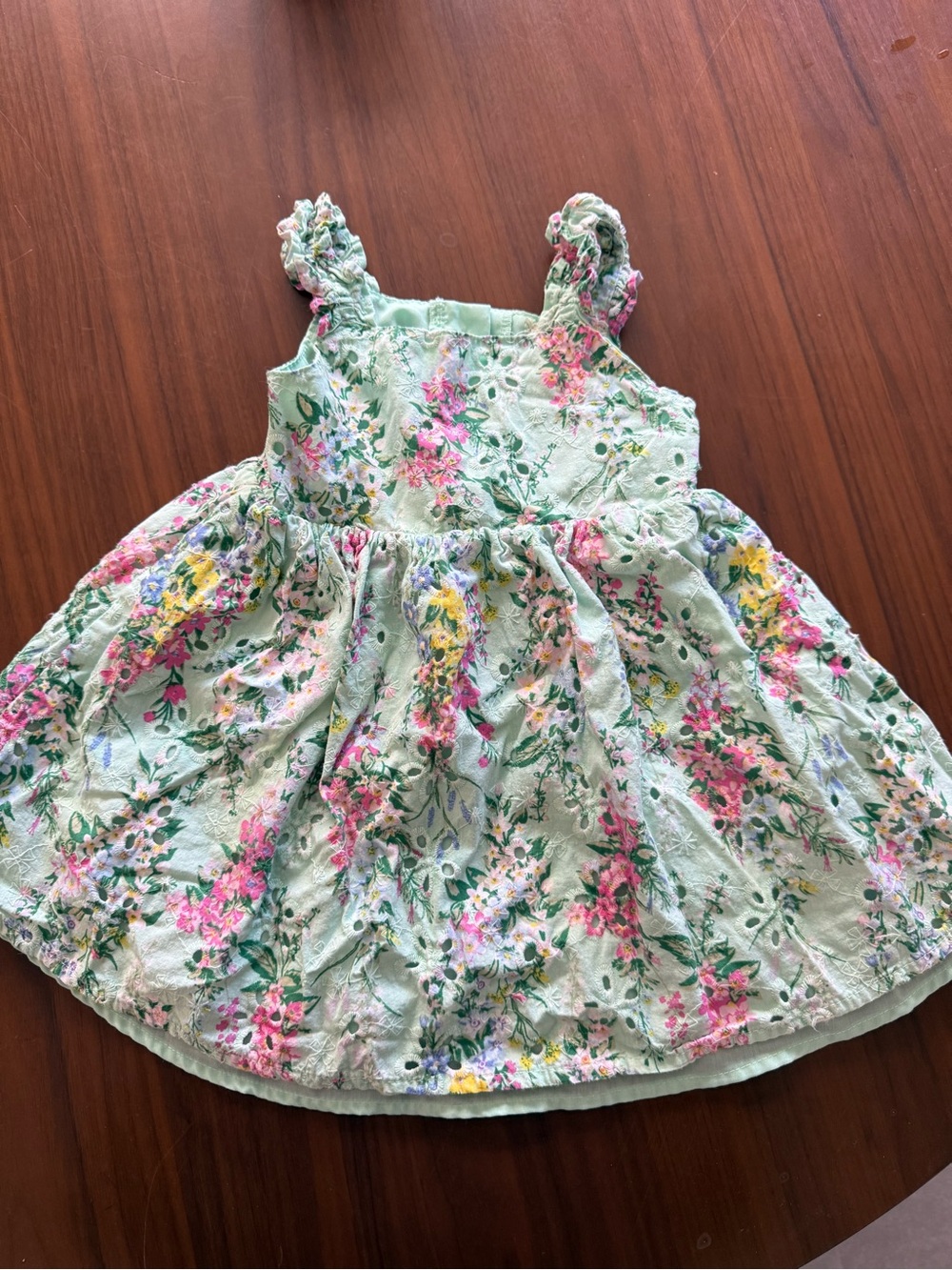 🎈btween Mint Green Floral Sundress with Pink and Yellow Accents
